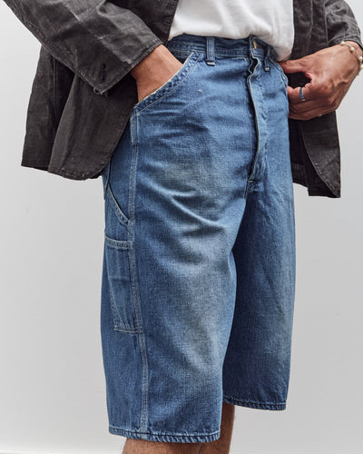 orSlow Wide Fit 30'S Painter Shorts Unisex, Denim Used