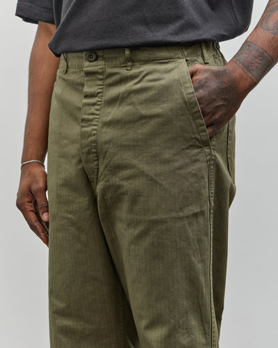 orSlow Wide Fit French Work Pant, Army Green