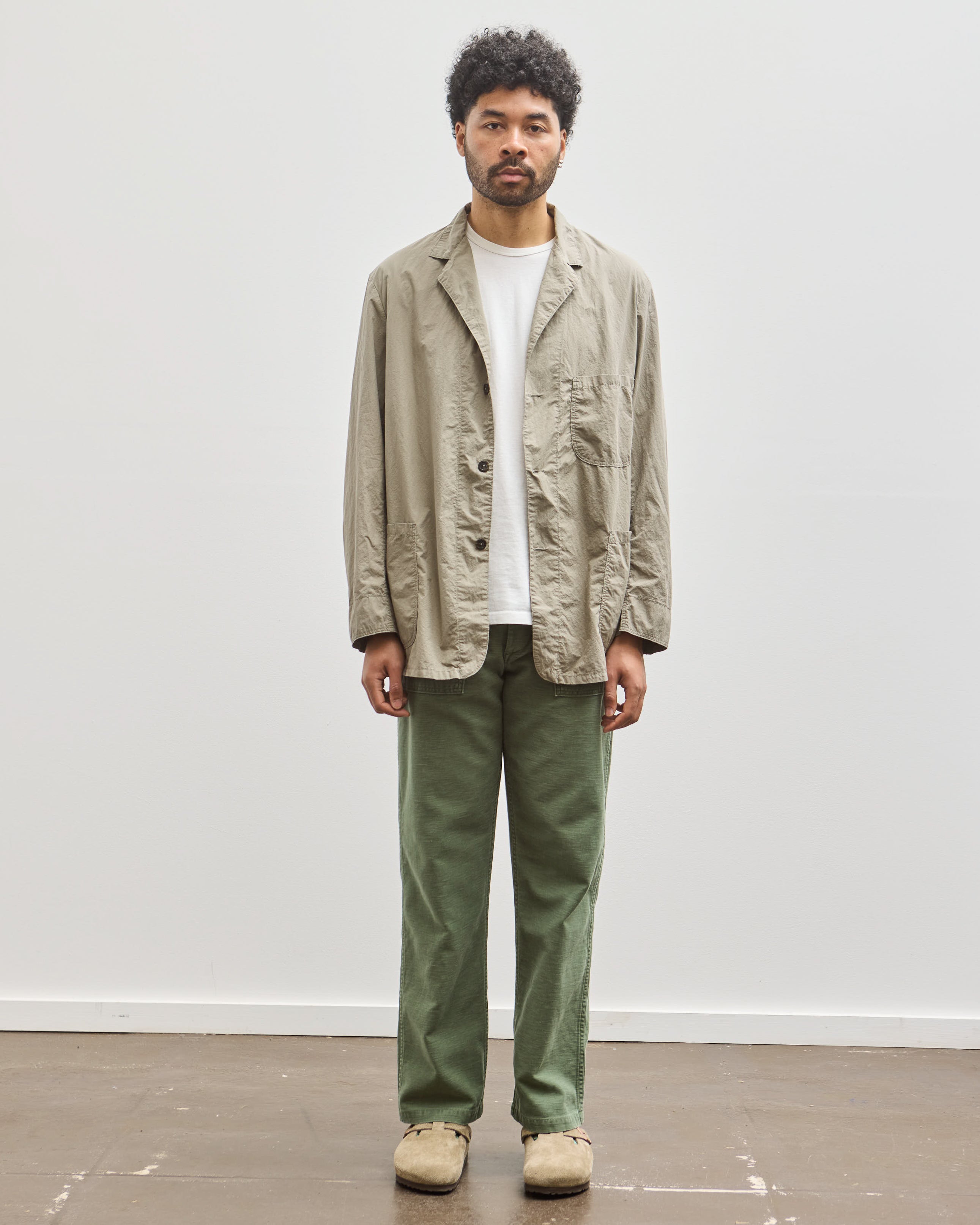 orSlow Light Simple Work Jacket Greige Glasswing