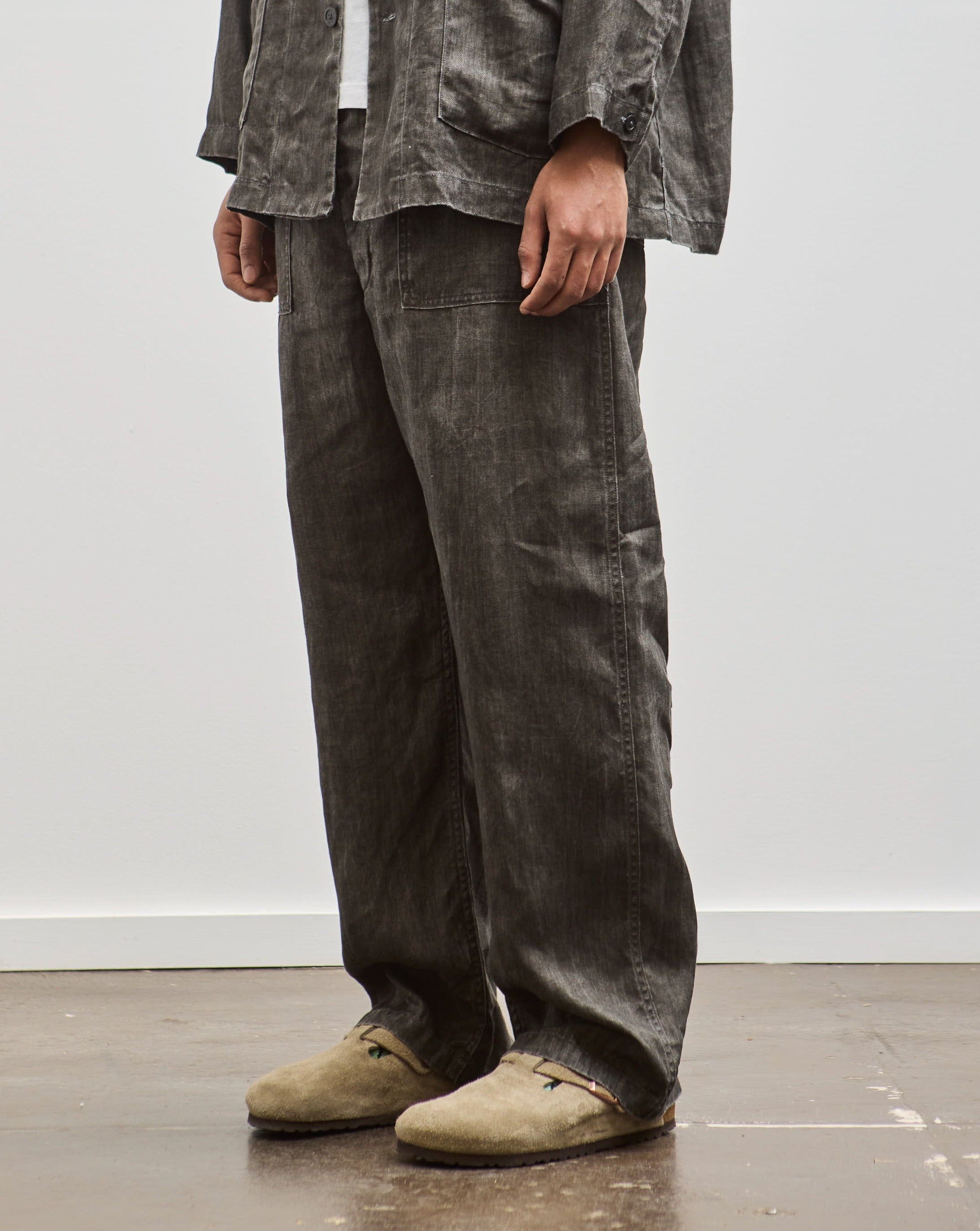 パンツ orSlow SUMMER FATIGUE PANTS orSlow - Summer Fatigue Pants - Green Herringbone Twill