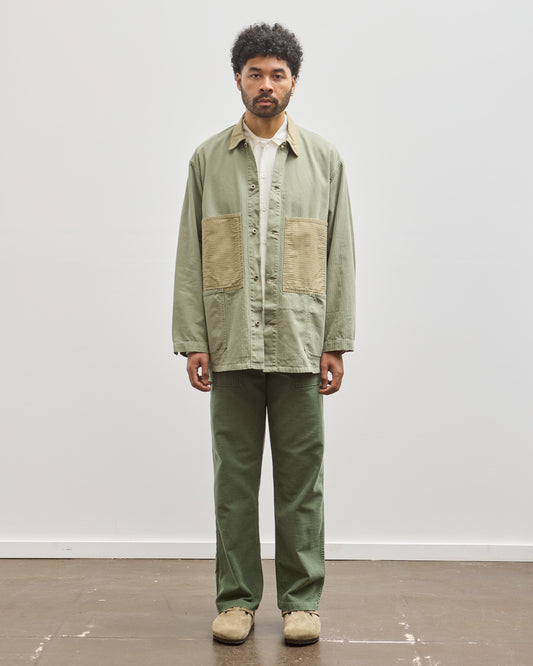 orSlow Unisex Utility Coverall, Green Herringbone