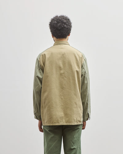 orSlow Unisex Utility Coverall, Green Herringbone