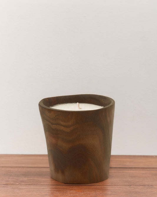 seya. Palo Santo Hand Made Candle, Off White X Brown
