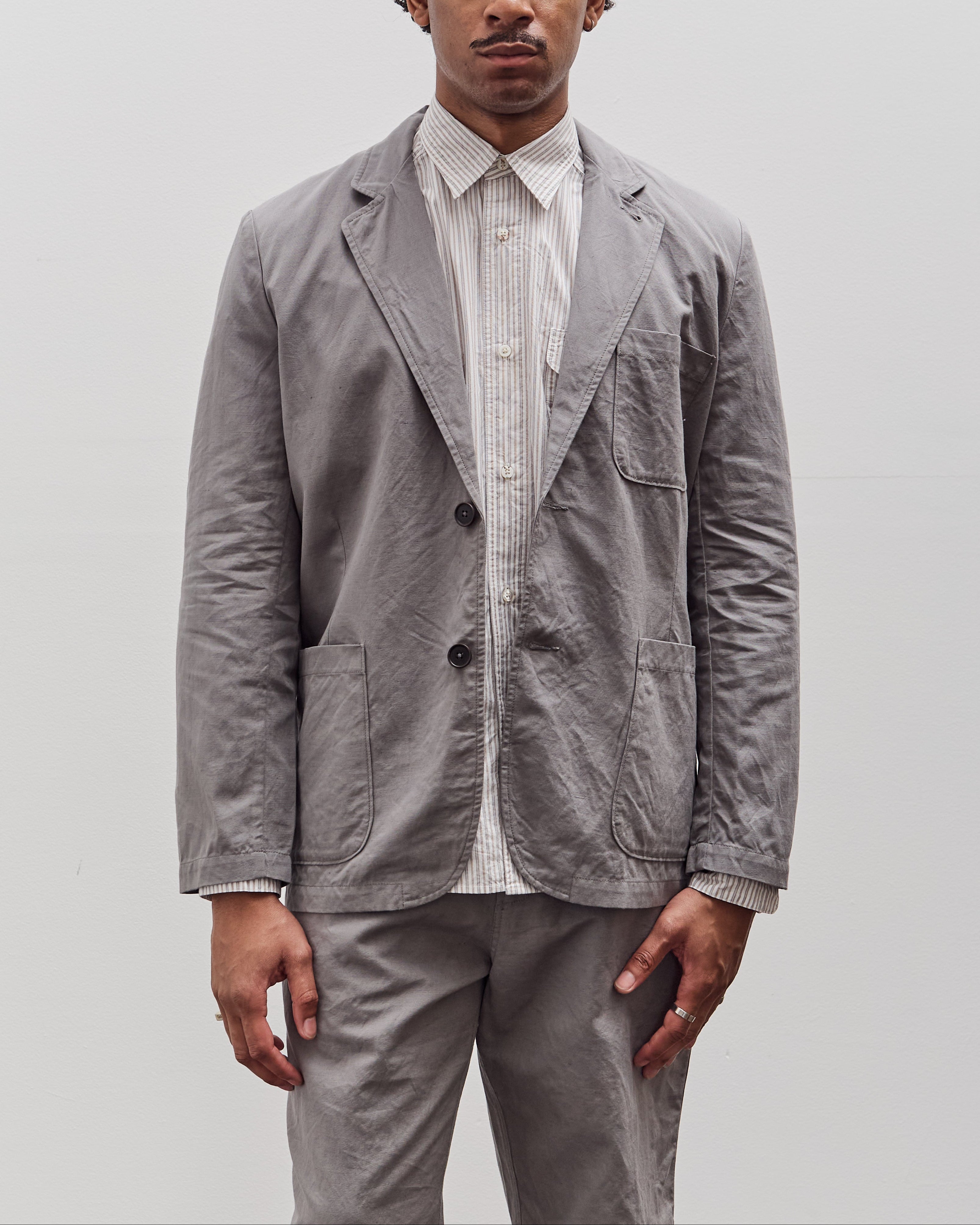 テーラードジャケット URU 2WOOL SERGE 2 BUTTON JACKET Universal Works Two Button Jacket, Mid Grey – Glasswing