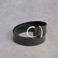 Yoko Sakamoto Slim Ring Belt, Black with Silver