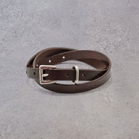 Yoko Sakamoto Standard Slim Belt, Brown with Silver