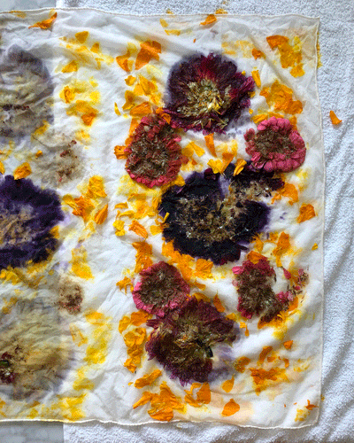 Natural Dyeing Workshop with Maggie Pate, Flower Pounding