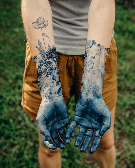 Natural Dyeing Workshop with Maggie Pate, Indigo Batik Banner