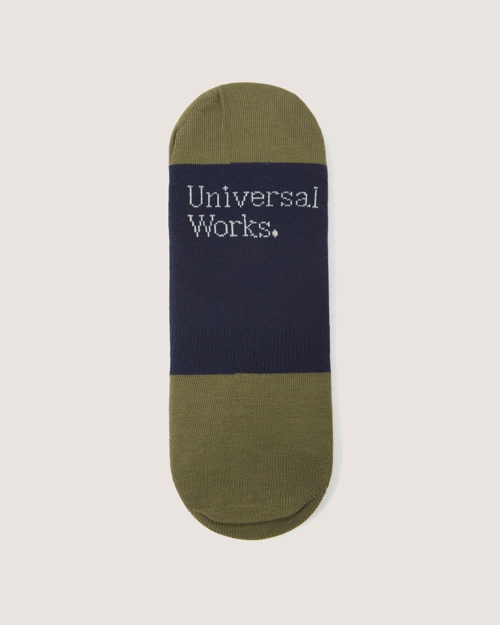 Universal Works No Show Socks, Navy/Olive