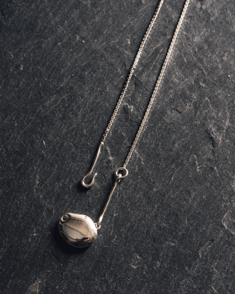 Knobbly Studio Petite Locket, Silver | Glasswing