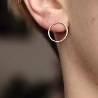 Mirta Gold Circle Earrings, Single