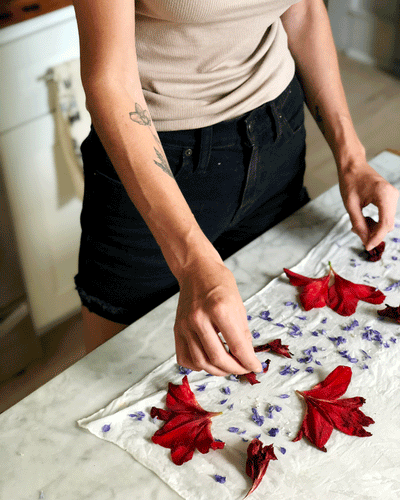 Natural Dyeing Workshop with Maggie Pate, Flower Pounding