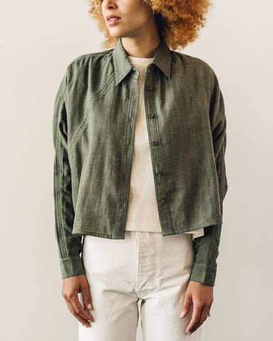 7115 3/4 Cropped Shirt, Olive