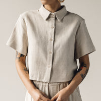 7115 Cropped Button Down