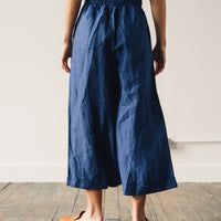 7115 Elastic Wide-Legged Trousers, Indigo