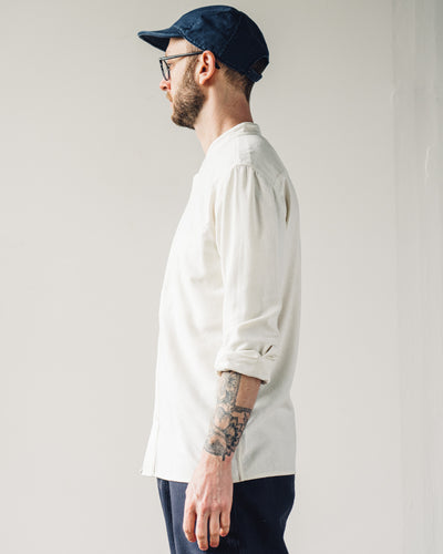 7115 Unisex Mandarin Long-sleeve, Off-White