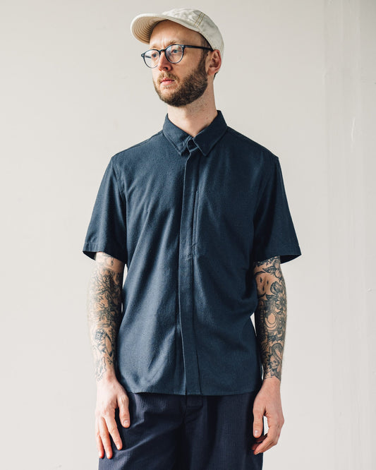 7115 Unisex Short Sleeve Side Pocket Shirt, Navy