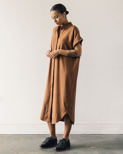 7115 Signature Shirt Maxi Dress, Rust