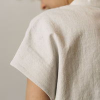 7115 V-Neck Panel Top, Beige