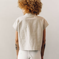 7115 V-Neck Panel Top, Beige