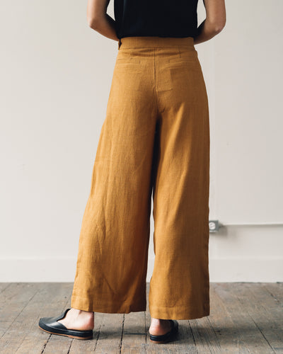 7115 Linen Wide-Legged Trouser, Sienna