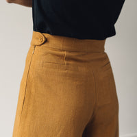 7115 Linen Wide-Legged Trouser, Sienna