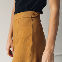 7115 Linen Wide-Legged Trouser, Sienna