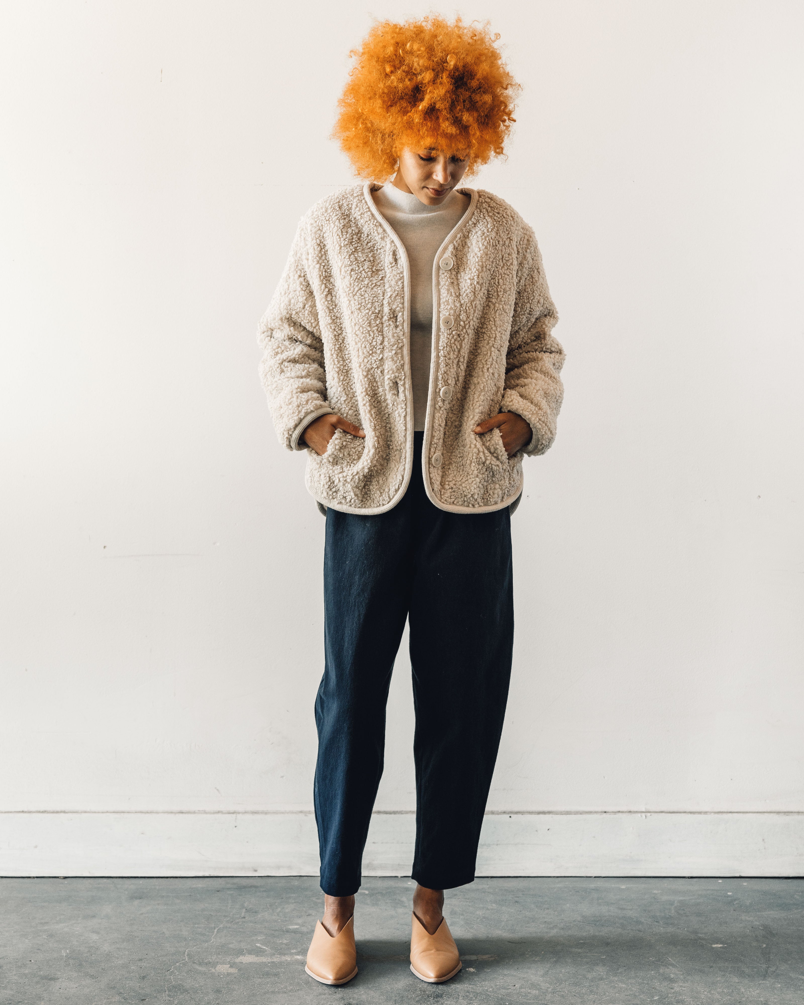 7115 Reversible Curly Jacket, Dove – Glasswing