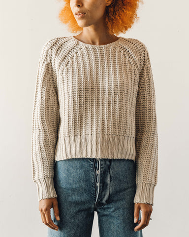 7115 Chunky Cropped Sweater, Off-White
