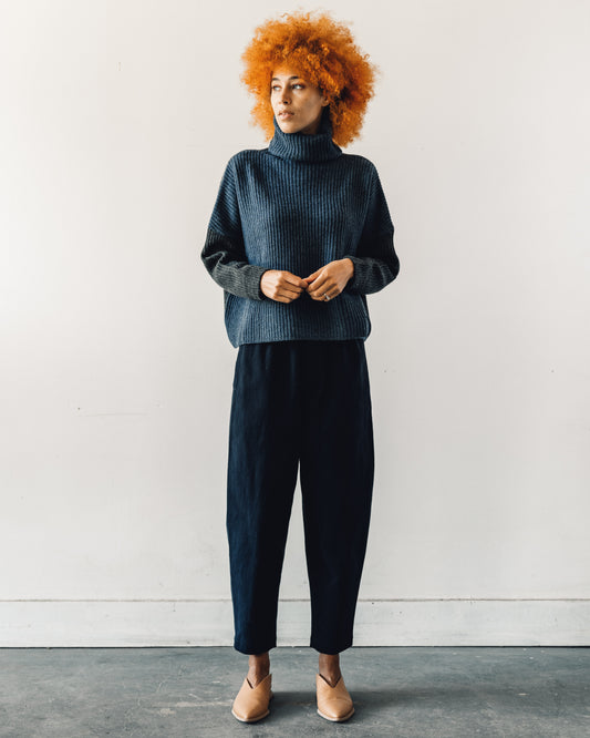 7115 Color-blocked Turtleneck, Navy