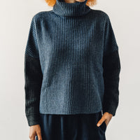 7115 Color-blocked Turtleneck, Navy