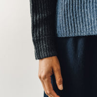 7115 Color-blocked Turtleneck, Navy