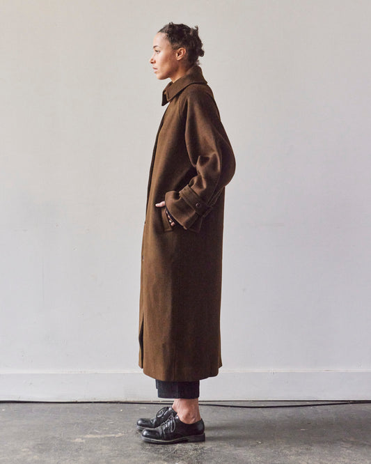 7115 Balmacaan Wool Coat, Deep Walnut