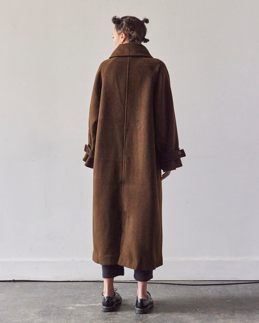 7115 Balmacaan Wool Coat, Deep Walnut