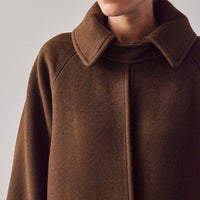 7115 Balmacaan Wool Coat, Deep Walnut