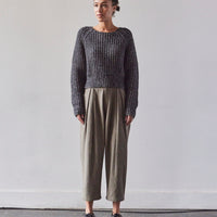 7115 Chunky Cropped Sweater, Frizzy Black