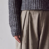 7115 Chunky Cropped Sweater, Frizzy Black