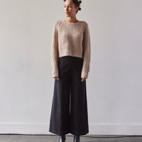 7115 Chunky Cropped Sweater, Frizzy Oatmeal