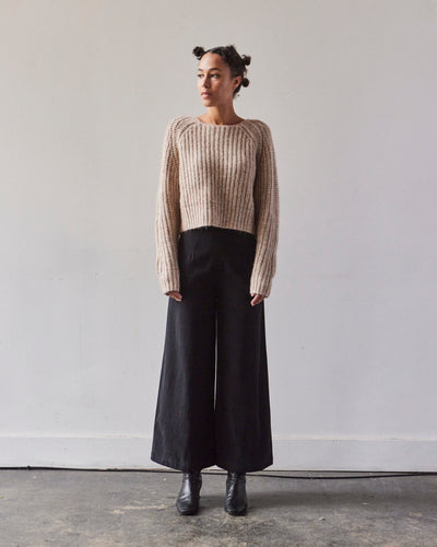 7115 Chunky Cropped Sweater, Frizzy Oatmeal