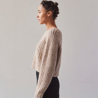 7115 Chunky Cropped Sweater, Frizzy Oatmeal