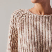 7115 Chunky Cropped Sweater, Frizzy Oatmeal