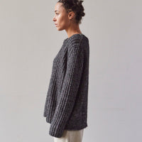 7115 Chunky Fisherman Sweater, Frizzy Black kit