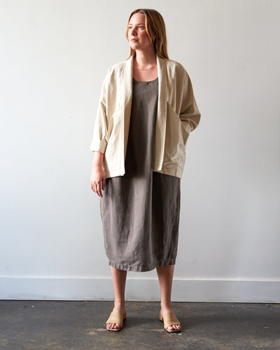 7115 Cocoon Tent Dress, Dark Oak