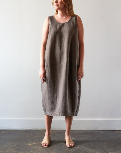 7115 Cocoon Tent Dress, Dark Oak