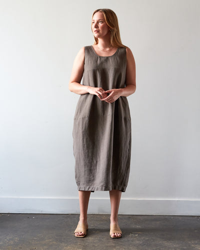 7115 Cocoon Tent Dress, Dark Oak