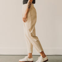 7115 Corduroy Elastic Pull-Up Trouser, Antique White