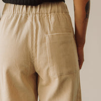 7115 Corduroy Elastic Pull-Up Trouser, Antique White