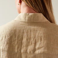 7115 Cropped Button Down Shirt, Mustard Noise