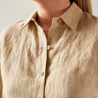 7115 Cropped Button Down Shirt, Mustard Noise