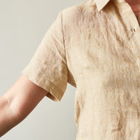 7115 Cropped Button Down Shirt, Mustard Noise